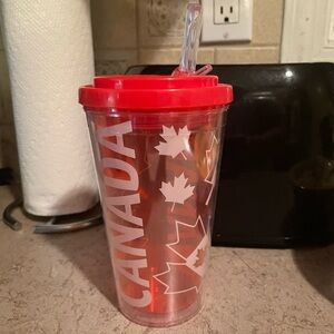 Source Unknown Red Canada Tumbler with Straw
